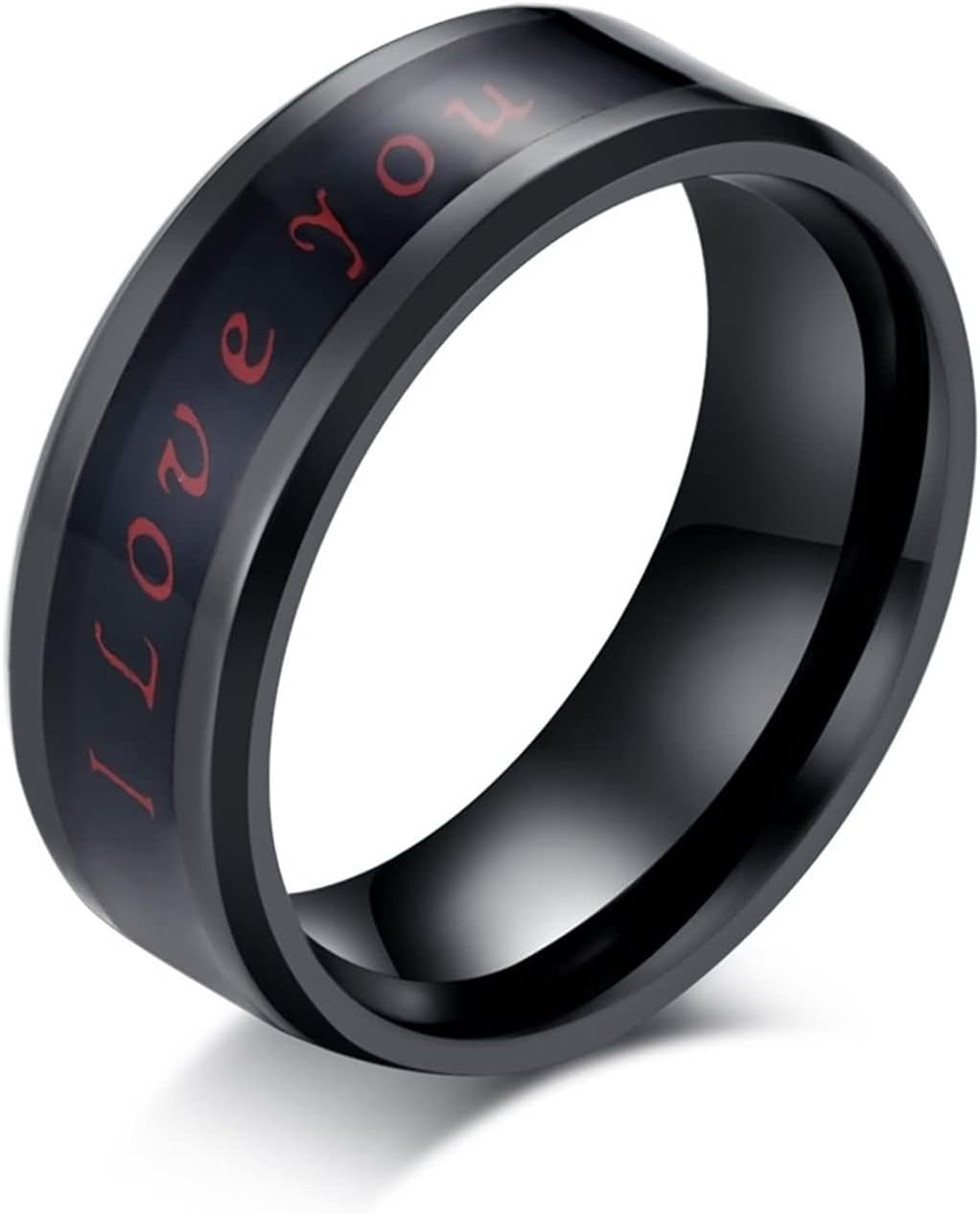 Male Stainless Steel Rings, Love Ring Jewelry I Love You Trendy for Best Friend