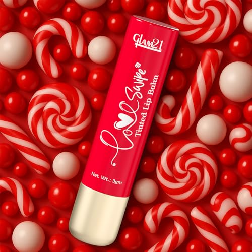 Image of Glam21 Love Swipe Tinted Lip Balm | Lip Care with Vitamin C, HA, Ceramide & SPF 30 | Hydrates, Protects & Nourishes for Soft, Radiant Lips All Day | 3gm Each (Candy Red, Lush Plum & Brownie Fudge)