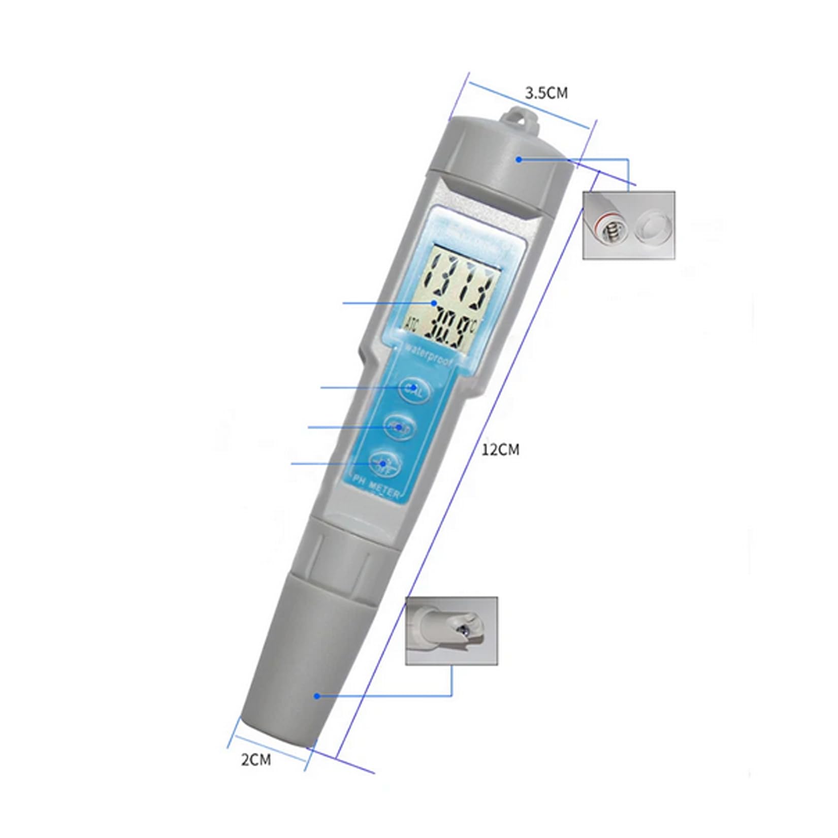 LeTkingok Portable/Handheld PH Meter Digital Acidity Meter Automatic Temperature Compensation CT-6023