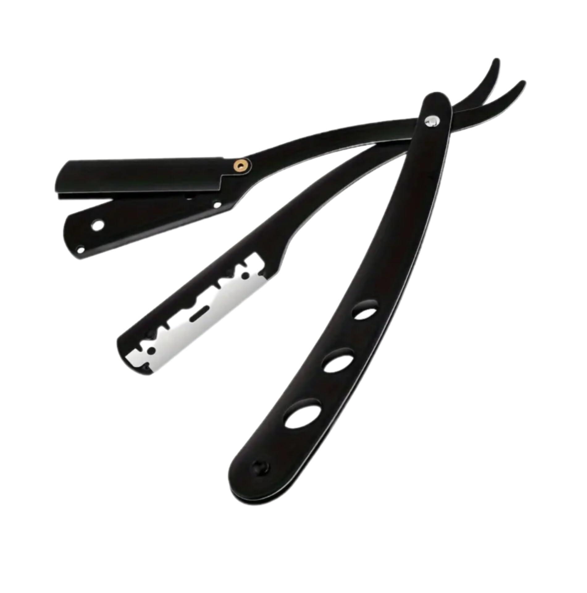 Cut Throat Razor Kit, All Matte Black Straight Razor, Professional Barber Razor, Premium Quality Straight Edge Stainless Steel Razor, Moustache & Beard Shaving Razor, Single Blade Razor