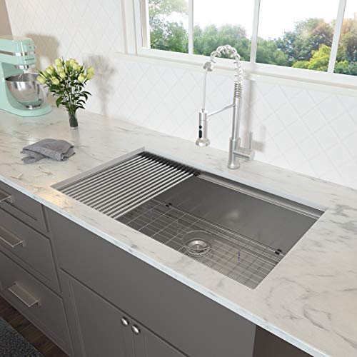 Lordear 28" Undermount Kitchen Sink Stainless Steel 28 X 19 Inch Undermount Workstation Sink Single Bowl 16 Gauge Stainless Steel One Basin Sinks #TOP2