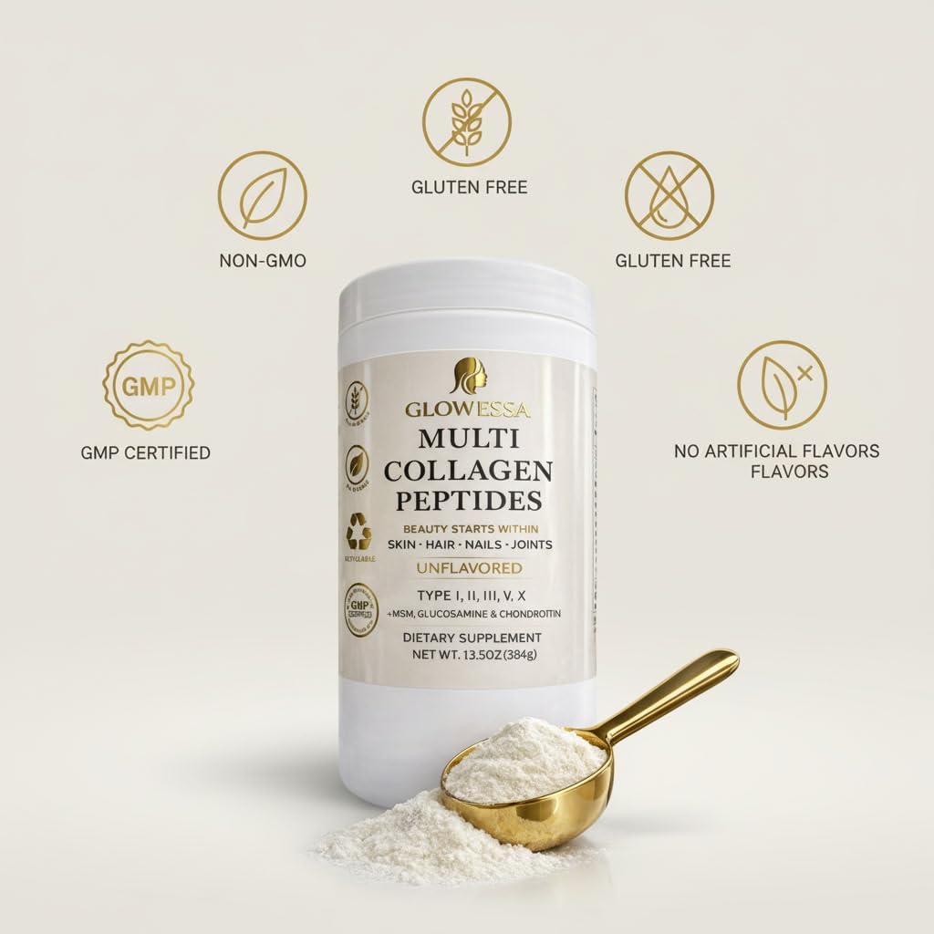 Multi Collagen Peptides Powder – Types I, II, III, V & X – Hydrolyzed Collagen Supplement for Hair, Skin, Nails & Joint Support – Unflavored Daily Collagen for Women & Men - Image 7