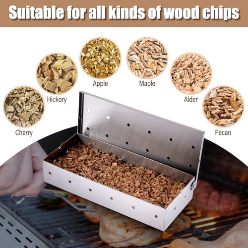 Miniatura 4 de Yeenaiv Juego De Tubos Para Ahumar Con Pellets Tubo Para Ahumar, Accesorios Para Barbacoas De Gas O De Carbón, Caja Para Ahumar De Acero Inoxidable Para Asar Carne Barbacoas Al Aire Libre Cocina