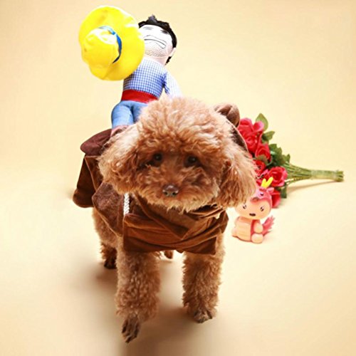 Ismarten Cowboy Rider Dog Costume For Dogs Outfit Knight Style With Doll And Hat Pet Costume For Halloween Day (Medium) #TOP7