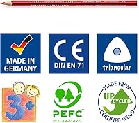 STAEDTLER Buntstifte Noris Colour 16 Stück, erhöhte Bruchfestigkeit, Dreikantform, ergonomische Soft-Oberfläche und 3 Radierer Mars plastic – Ansicht 5