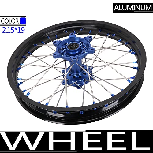 Dirt Bike Rear Wheel Rim 2.15" X 19" 36 Spoke Motorcycle Rims Blue Hub For Yz250F Yz450F 2014 2015 2016 2017 2018 2019 2020 2021 Supermoto #TOP2