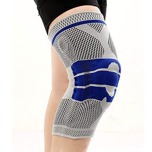 JERN Breathable Sports Knee Pad with Patellar ring and Spring Support (Grey, L)