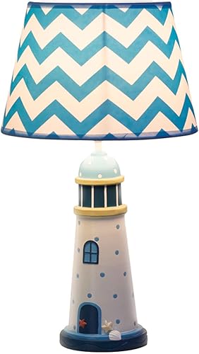 NOLLAM Lámparas de Mesa - Lámpara de noche mediterránea con temática náutica, lámpara de mesa de noche para dormitorio, habitación de niñas, niños,