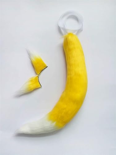 Miniatura 2 de Anime Wolf FoxCat - Cola de felpa de 25 pulgadas + 2 orejas de clip para Halloween Cosplay