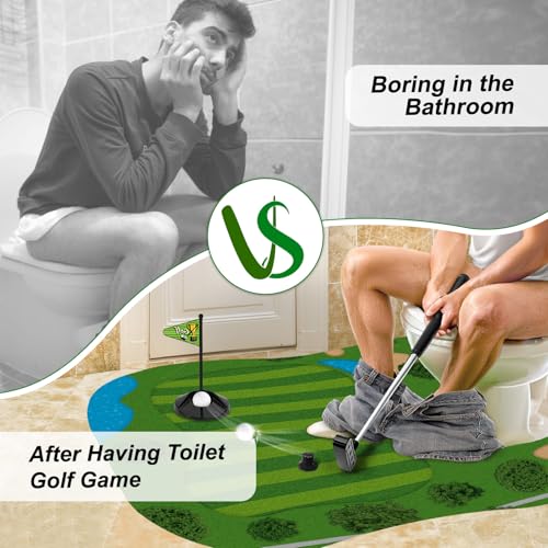 Toilet Golf Gifts for Men, Funny Father‘s Day Gifts for Husband Dad from Wife Daughter Son Golf Game, Anniversary Birthday Gift for Men Him Boyfriend Toilet Game, Gag Gift for Him Who Have Everything by Dusor - Image 3