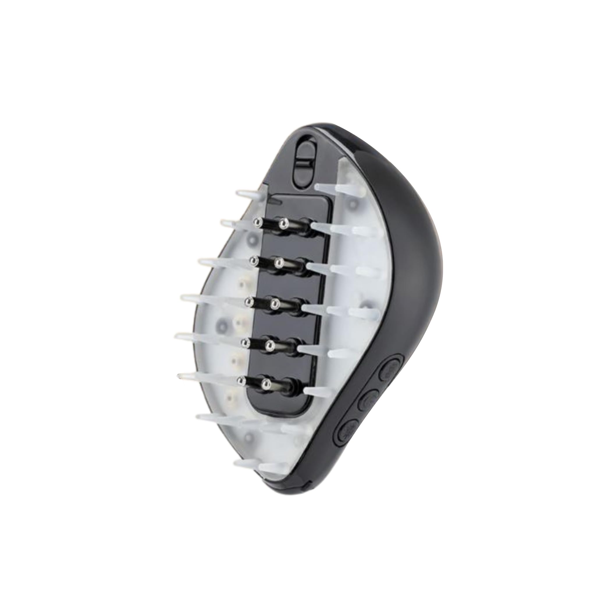 HOUSE OF BEAUTY 5-in-1 LED Battery Powered Scalp Head Massager | Vibrations, Red & Blue Light Hair Therapy, Oil Application (1 Pc)