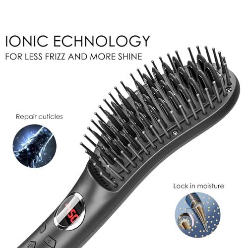 JINRI Cepillo Alisador de Pelo Negro 8 Temperaturas 120V miniatura 2