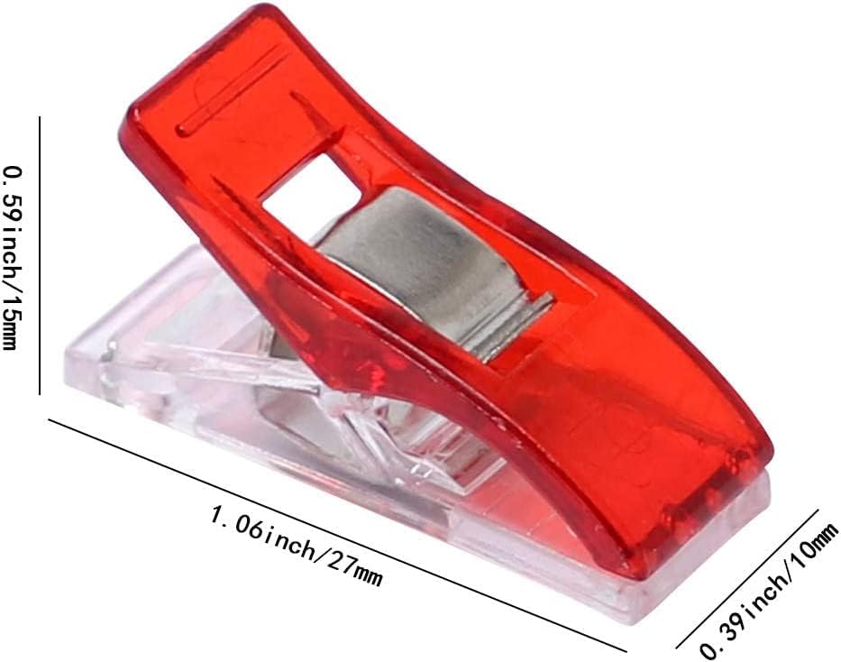 Daindy 50Pcs Sewing Clips Plastic Garment Clips Sewing Knitting Fabric Clothing Clip Quilting Patchwork Binding Clamps Random Color