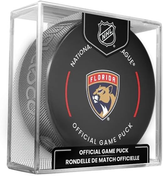 Panthers Official Game Hockey Puck with Holder