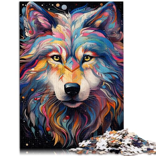 Puzzle adulto de 1000 piezas con diseño de lobo estelar en formato compacto de 38x52cm
