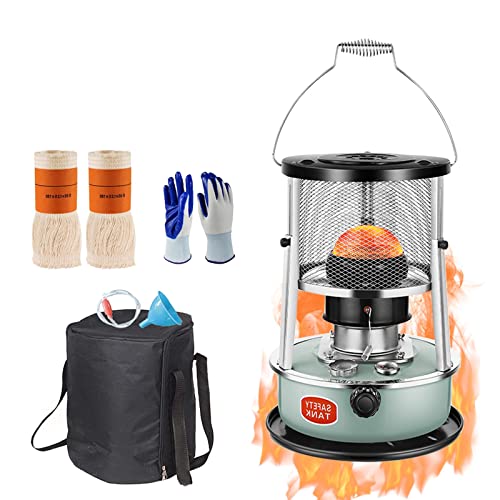 TESZON Petroleumofen für innenräume, Nicht elektrisch, petroleumheizung für innenräume, petroliumheizer Aufbewahrungstasche, 4,5 l (Farbe : Grün)