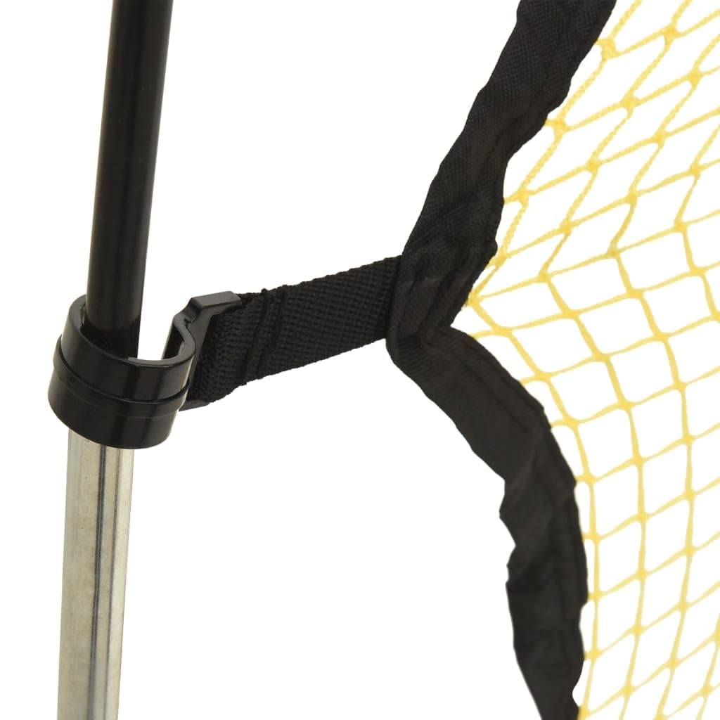 Rete da Rimbalzo per Calcio in Poliestere, Nera e Gialla, per Uso Esterno, Resistente ai Raggi UV e all'Acqua, Portatile con Borsa per Il Trasporto, Facile da Montare, 183x85x120 cm
