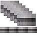 Famibay Set de 6 Caminos de Mesa Individuales de Vinilo Lavable Antideslizante para Mesa de Cocina, Black Mats, 180
