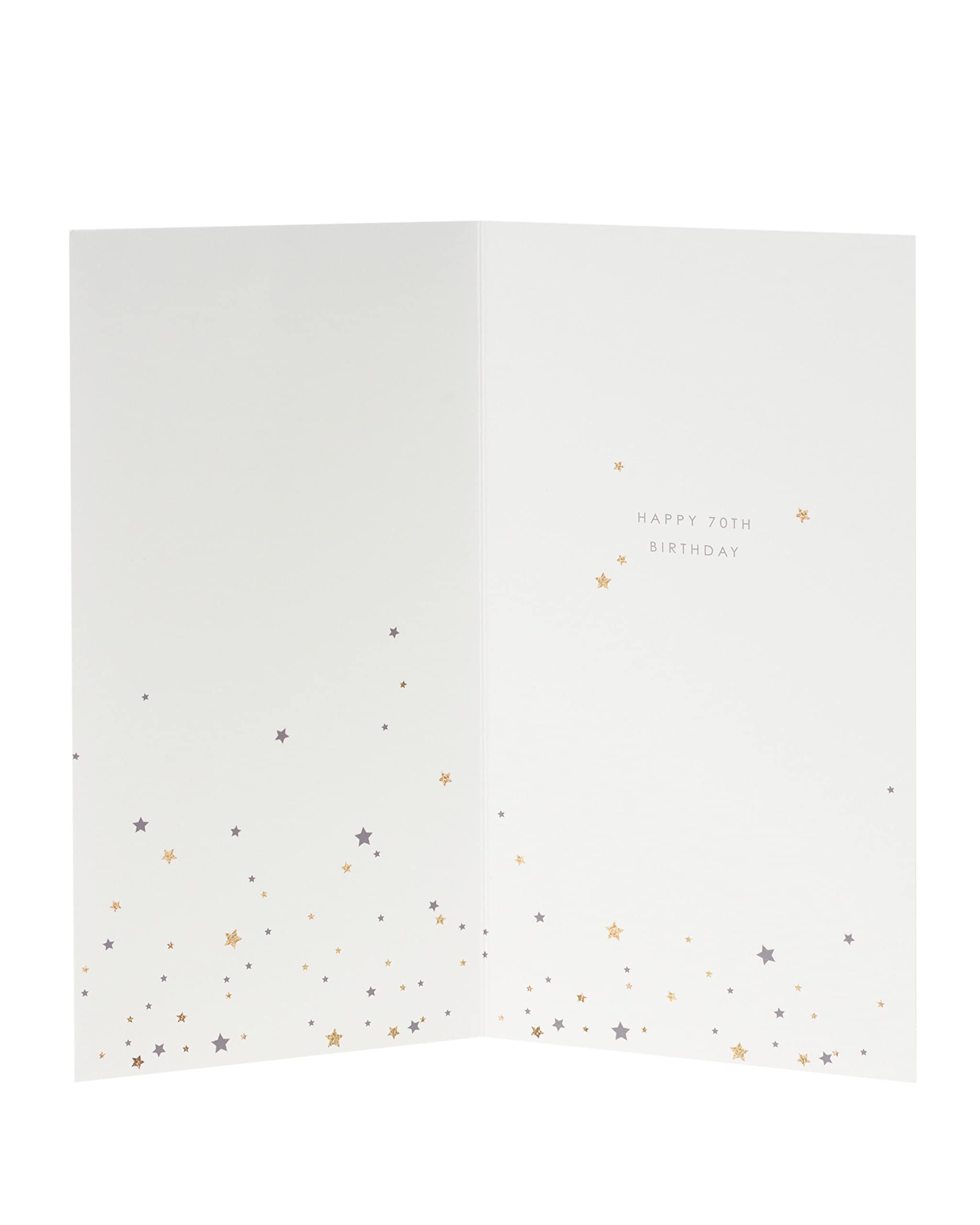 Geburtstagskarte Zum 70. Geburtstag – Mit Goldfarbenem Andenken & Umschlag (12,1 X 22,9 Cm)