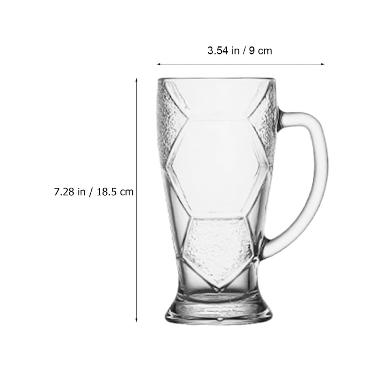 3 Stück Weltcup Bierglas 600ml aus Glas mit Henkel
