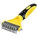 Rosmax Pet Dematting Comb,Grooming Brush Tool for Dogs and Cats,2 Sided Steel Rake Brush for Small Medium and Large Breeds with Medium and Long Hair,Removes Undercoat Mats Tangles