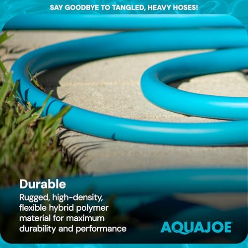 Aqua Joe AJPGH50-PRO Hybridflex Tubo Da Giardino Ibrido In Polimero Resistente All'abrasione Di Grado Professionale Con Impugnature A Granata Girevole Doppia, 500 Psi, 500 Psi, 500 Psi Burst - 8