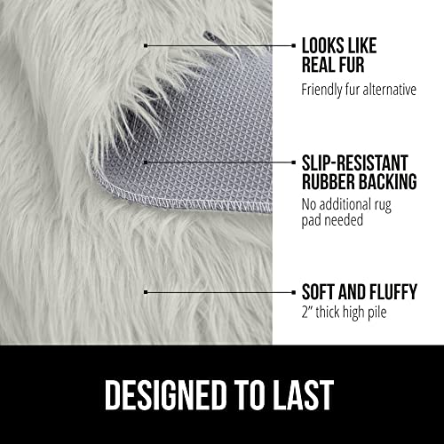 Gorilla Grip Premium Faux Fur Area Rug, 6x9, Fluffy Sheepskin Shag