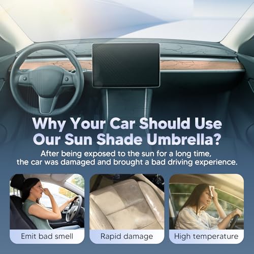 Image of Autorder Windshield Sun Shade Umbrella for 2023-2026 Honda CR-V CRV Accessories,Upgraded Ice Crystal Material,Easy Setup Umbrella Sunshade for Car Windshield,100% Sun Blocking