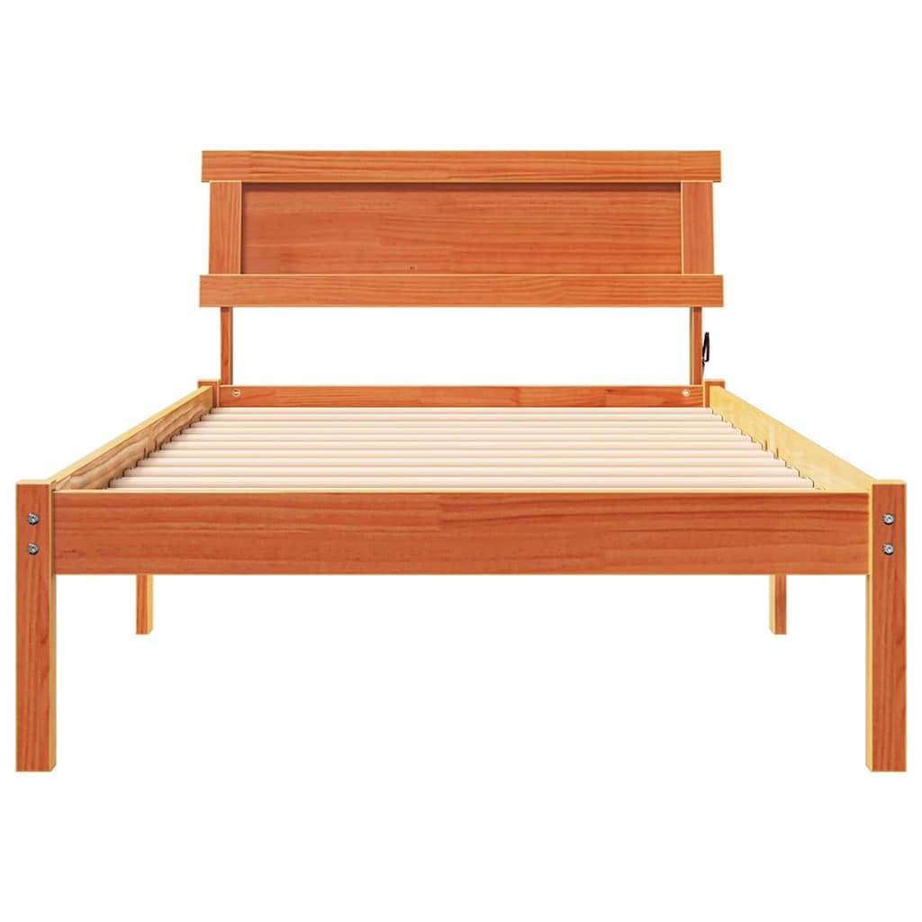 Lite drewno sosnowe nowoczesna platforma Brązowy 80 x 200 cm