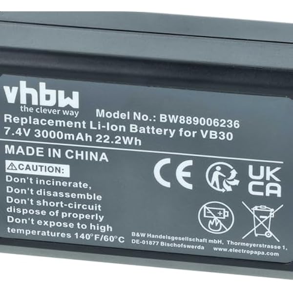 vhbw Сменный аккумулятор для Godox VB30 для вспышки вспышки 3000 мАч 7 4 В литий-ионный