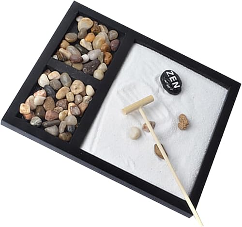 Miniatura 6 de Abaodam 2 piezas de escritorio Sandbox accesorios de escritorio juego de arena juguete casa casa kits de decoración DIY decoración negro Miniture