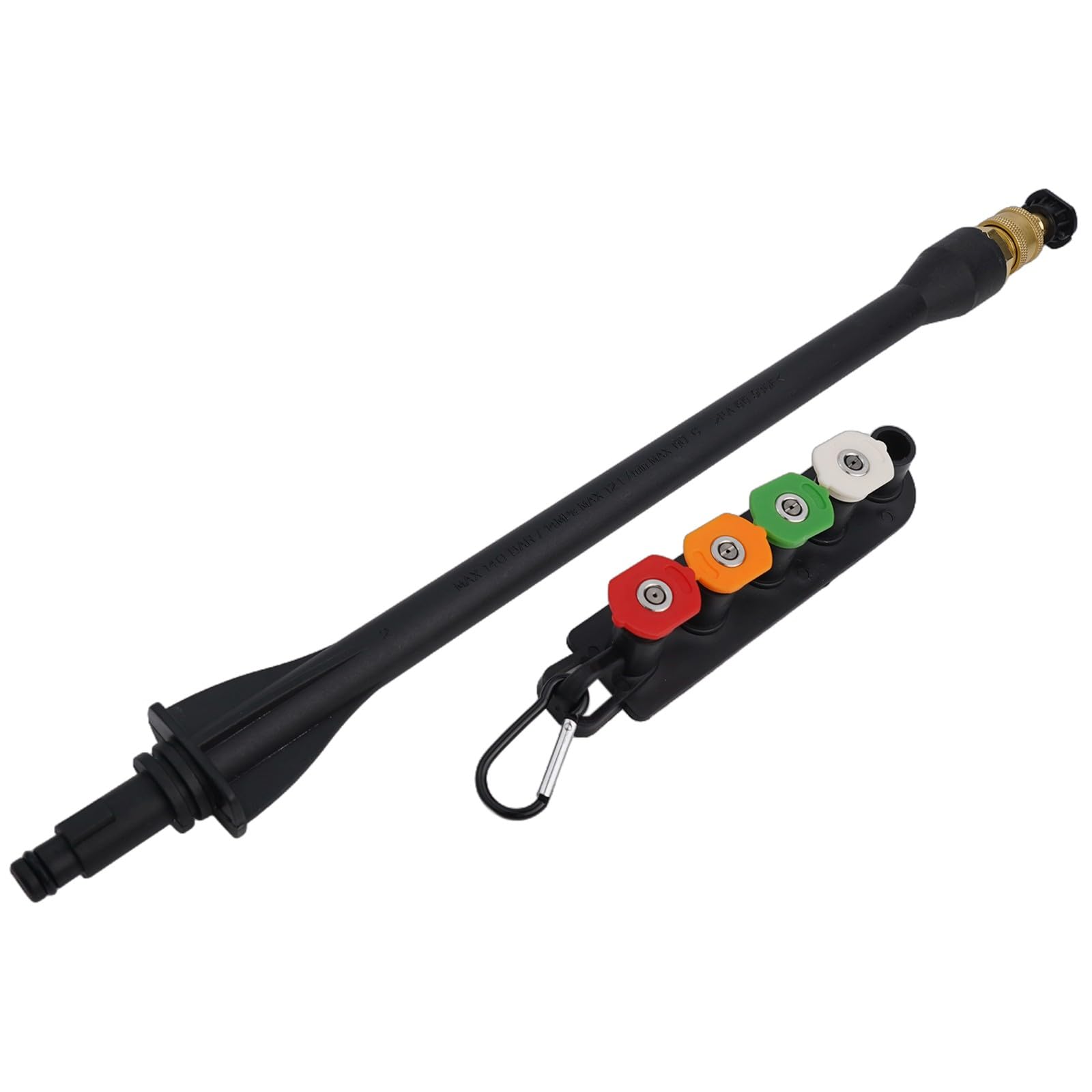 KiraKira Kit de varita de extensión de presión para lavadora con 5 puntas, adaptador de conexión rápida de 1/4 pulgadas, arandelas eléctricas de latón resistente y plástico
