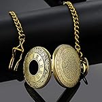 LYMFHCH Vintage Pocket Watch Roman Numerals Scale Quartz Pocket Watches with Chain Christmas Graduation Birthday Gifts Fathers Day - Image 5