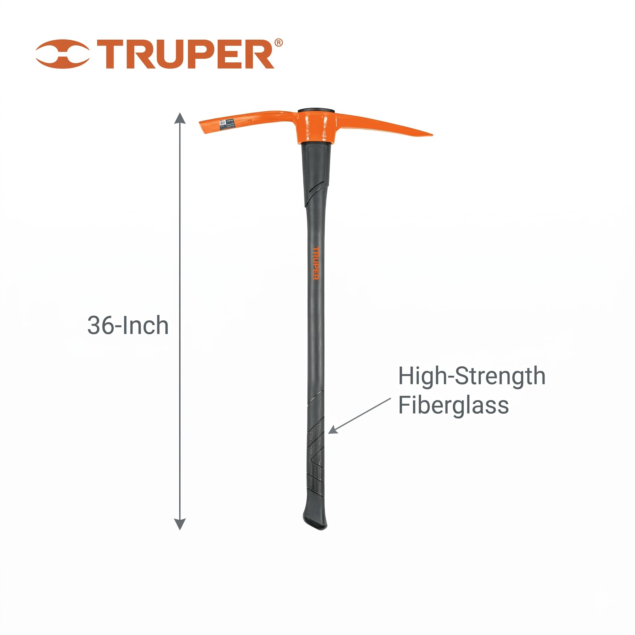 TRUPER5 5 lb Pick-Mattock - Pickaxe 5 Lb Steelhead with 36-Inch