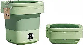 Portable Washing Machine, Mini Washer,16L Upgraded Large Capacity Foldable Washer.Deep Cleaning of Underwear, Baby Clothes and Other Small Clothes.Suitable for Apartments, Dormitories, Hotels.(Green)