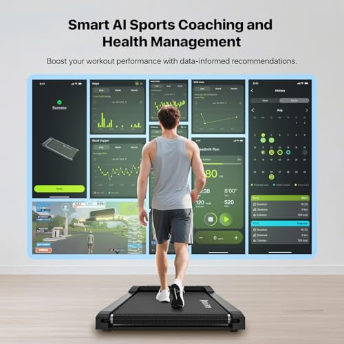 Mobvoi Smart AI Treadmill Ultra/SE Walking Pad Treadmills Under Desk Running Machine Compact Portable TicSports APP for Home Office 265 LBS