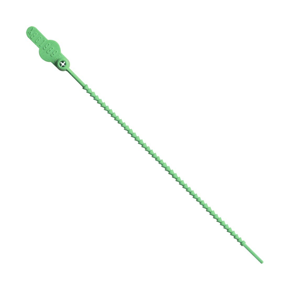 ELCKETTE 2 Seals 065N21PPGR Adjustable Length All-Purpose Elckette Seals 8.5" with High-Relief Molded Numbers, in Polypropylene, Green Color, 8" Length,0.25" Thick (Pack of 250)
