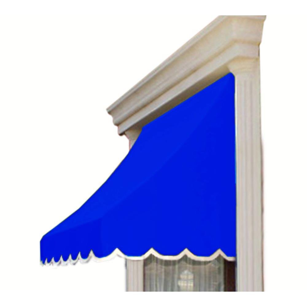 10.38 FT. Nantucket Fixed Awning 124.5 in. W X 31 in. H X 24 in. D Acrylic Fabric in Bright Blue by Awntech – Model NN22-10BB