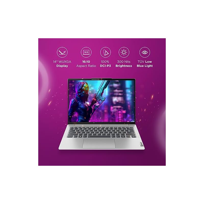 Lenovo IdeaPad Slim 5 Intel Core i5 13420H 14"(35.5cm) WUXGA IPS Laptop (16GB/512GB SSD/Win 11/Office 2021/Backlit KB/FHD Camera/Alexa/3 Month Game Pass/Cloud Grey/1.46Kg), 82XD003NIN - Image 4