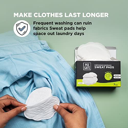 PEESAFE Achsel Schweiß Pads, Achselpads, 14 Pads (gefaltet), Achsel Schwitzen Pads Damen Herren, Unterarm Schwitzen Schutz, Antischweißpads, Minimiert Geruch, Antitranspirant-Pads