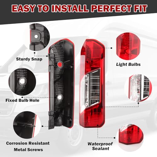MZORANGE Tail Light For Ford Transit T150 250 350 2015 2016 2017 2018 2019 2020 Without Bulb and Harness (Right Passenger Side)