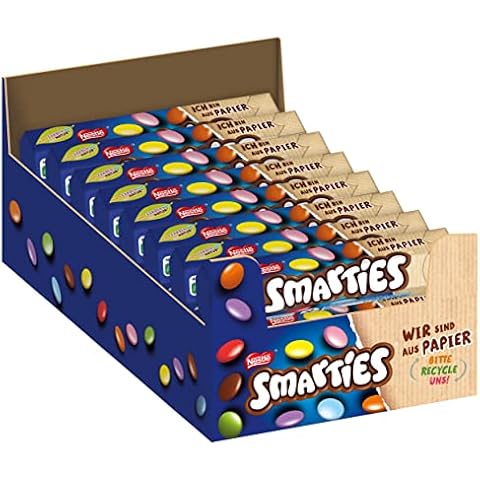 NESTLÉ SMARTIES Hexagon-Rolle, bunte Schokolinsen aus Milchschokolade mit natürlichen Farben und Aromen, 24er Pack (24x38g) Cover