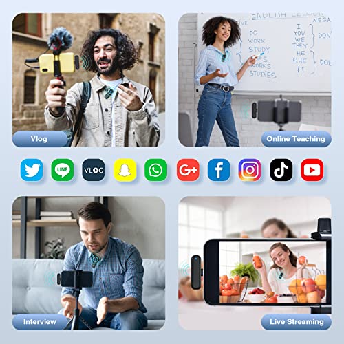 Wireless Lavalier Microphone For Android Phone, Lapel Microphone Usb C With Charging Case Plug-Play, Clip-On Microphone For Video Recording Live Stream Interview, Auto Sync And Noise Reduction #TOP6