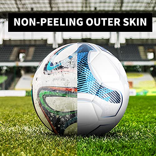 Shoke A Soccer Ball Official Match Game Official Size And Weight Size 5 Soccer Ball Indoor And Outdoor Soccer Training Ball Ideal Gift For Father's Day - Blue Maze #TOP6