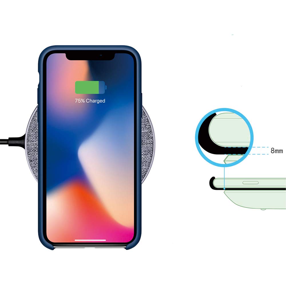 Caricatore Wireless Rapida Adattatore QC 3.0, Ricarica Wireless Veloce Qi Quick Charge 3.0 da 7,5W per iPhone XS Max XR X 8 Plus, 10W per Samsung Galaxy S9 S8 S7 Note 9/8, Black