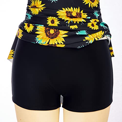 Grace Karin Womens Swimdress Sunflower Swimsuits One Piece Swimsuits Tummy Control Ruched Bathing Suit V Neck Swim Dress Black Sunflower Xl #TOP6