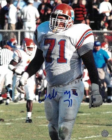 Willie Roaf signed Louisiana Tech Bulldogs 8x10 Photo #71- AWM Hologram - Autographed NFL Photos