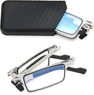 Guvirqw Rectangular Reading Glasses, Blue Light Blocking, Polycarbonate Frame, Foldable, Clear Vision, for Men and Women Price In India