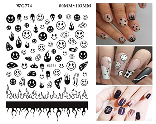 6 fogli adesivi con faccina sorridente, in lamina