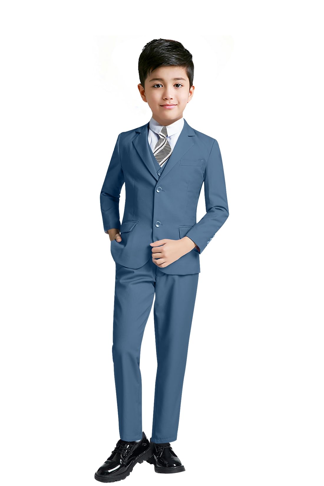 YuanLu Boys Suit for Kids Tuxedo Wedding Ring Bearer Outfit Boy Formal Suits 5 Piece Slim Fit Dresswear Suit Set